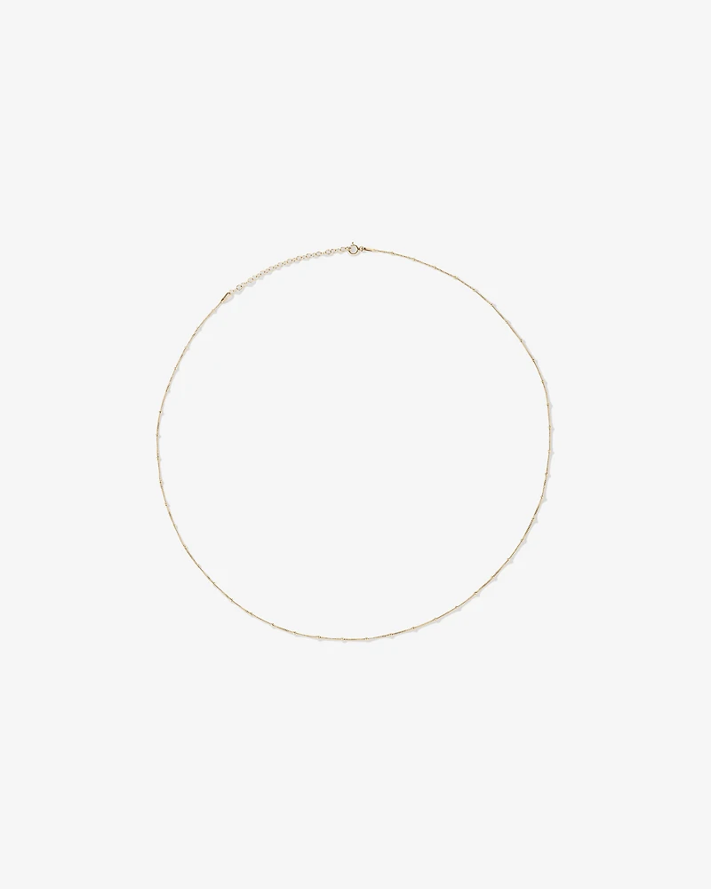 50cm (20") Station Ball and Curb Chain in 10kt Yellow Gold