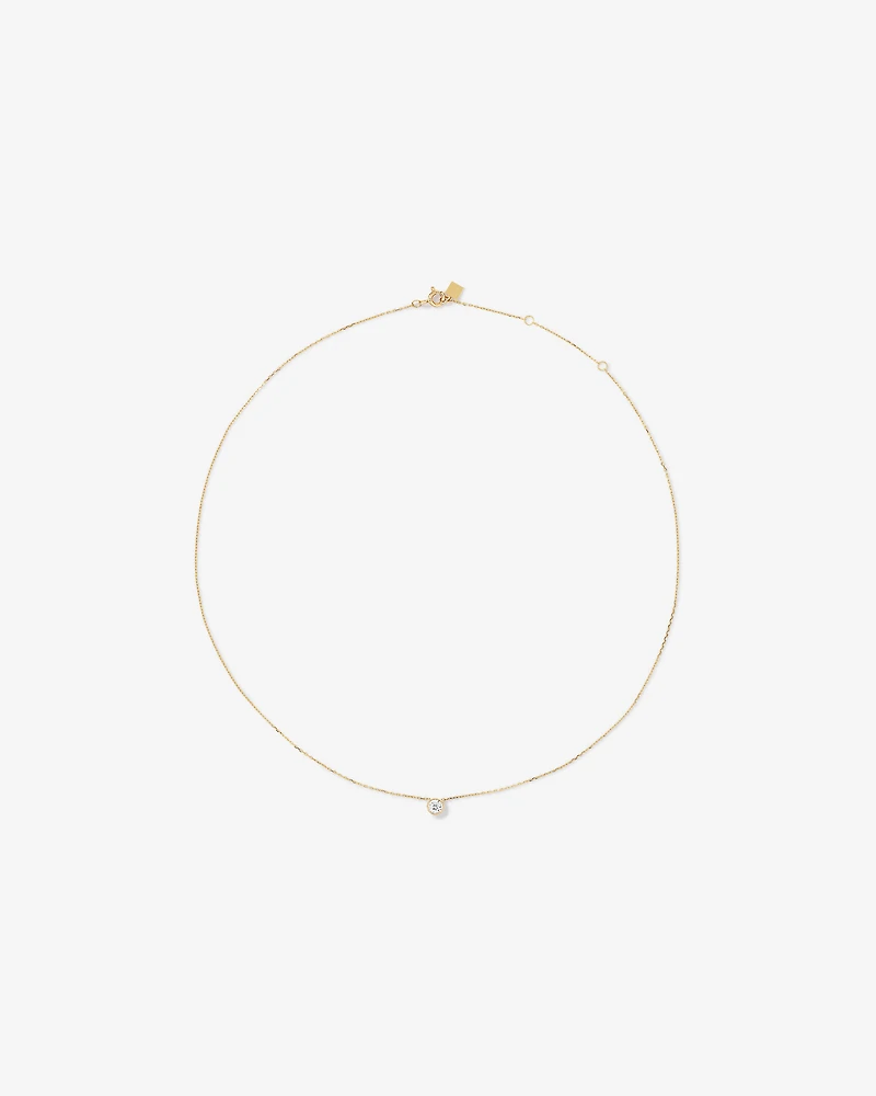 0.25 Carat TW Round Brilliant Diamond Bezel Set Pendant in 18kt Yellow Gold