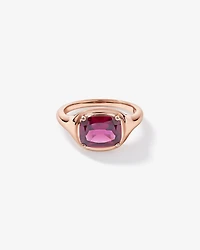Elongated Cushion Cut Raspberry Rhodolite Garnet East-to-West Set Ring 10kt Rose Gold