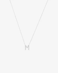 M' Initial necklace with 0.10 Carat TW of Diamonds in 10kt White Gold
