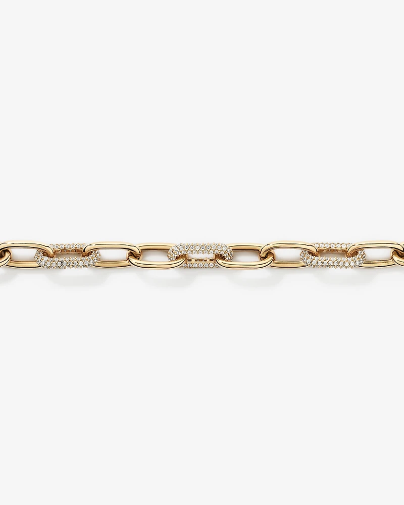 Luxe Links Bracelet with Cubic Zirconia in 18kt Vermeil