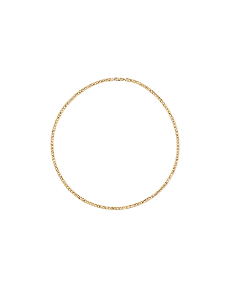 50cm (22") 4mm-4.5mm Width Curb Chain in 10kt Yellow Gold