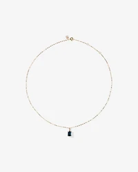 Emerald Cut London Blue Topaz Gemstone Pendant Necklace in 10kt Yellow Gold