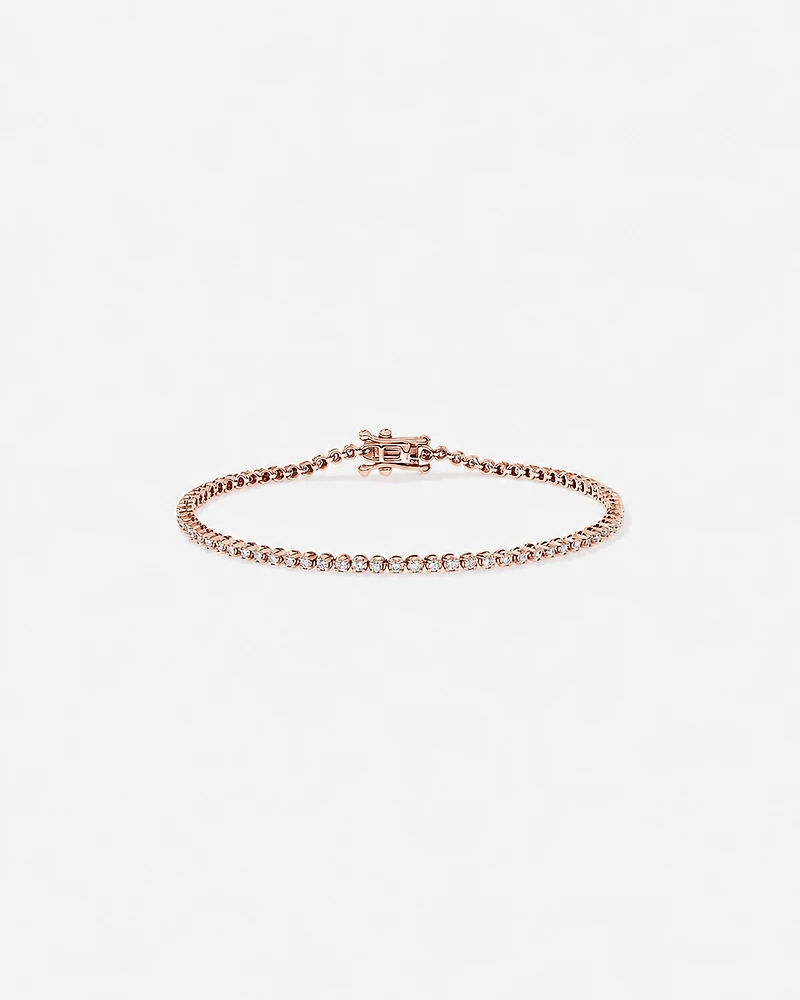 1.00 Carat TW Laboratory-Grown Diamond Tennis Bracelet set in 10kt Rose Gold