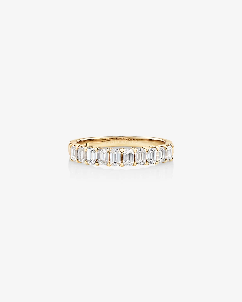 Wedding Ring with 0.80 Carat TW of Emerald Cut Diamonds in 14kt Yellow Gold