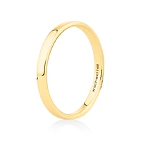 2mm Lite Half Round Wedding Band in 10kt Yellow Gold