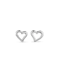 Boucles d'oreilles clous Cœur Ouvert en argent sterling