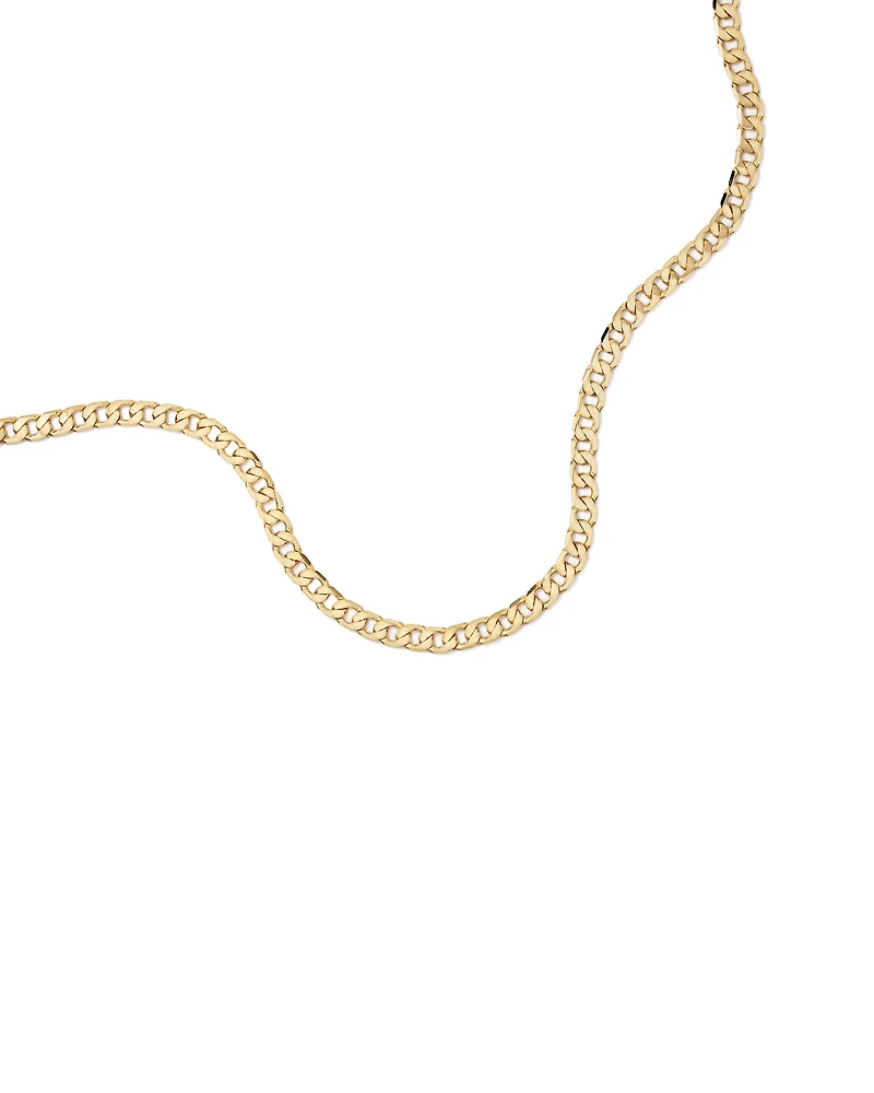 55cm (9") 8.87mm Flat Beveled Curb Chain in 10kt Yellow Gold