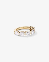 3.00TW Oval Laboratory-Grown Diamond Wedding Ring 14kt Yellow Gold