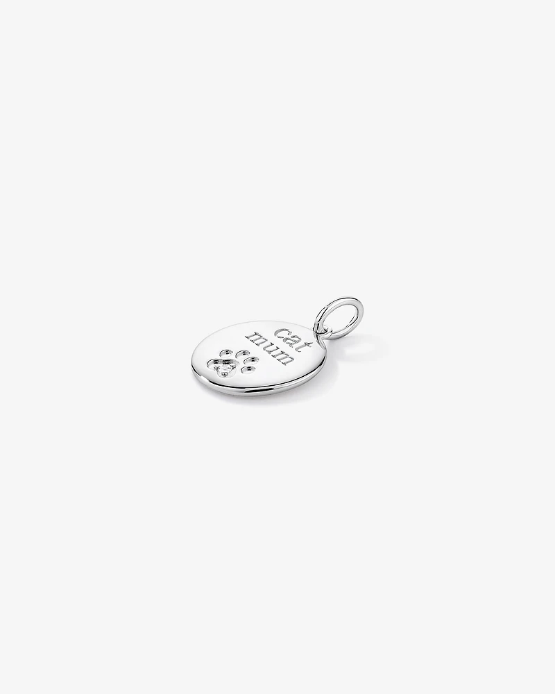 Cat Mum Cubic Zirconia Pendant in Sterling Silver