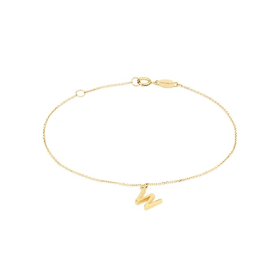19cm (7.5") W Initial Bracelet in 10kt Yellow Gold