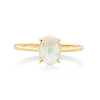 Bague à solitaire en or jaune 10 K avec opale