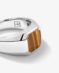 Tiger’s Eye Square Ring in Sterling Silver