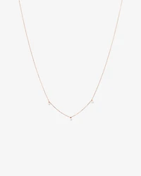 Cultured Freshwater Pearl Station Necklace in 10kt Rose Gold