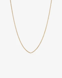 Diamond Accent Curb Chain Necklace in 10kt Yellow Gold