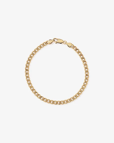 17cm (22") 4.2mm Width Semi Solid Diamond Cut Curb Bracelet in 10kt Yellow Gold