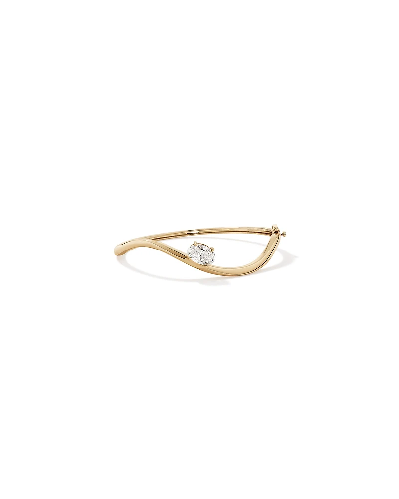 2.00 Carat TW Laboratory-Grown Diamond Oval Twist Bangle in 10kt Yellow Gold