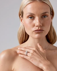 Bague de Mariage en Or Blanc 14 kt avec 9 Diamants Ronds Brillants Lab-Grown de 1,25 Carat TW