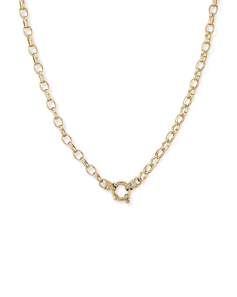 50cm (20") 7mm-7.5mm Width Diamond Set Solid Belcher Chain in 10kt Yellow Gold