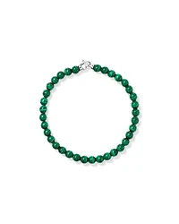 21cm Malachite Bead Bracelet in Sterling Silver