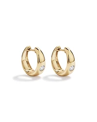 0.24 Carat TW of Laboratory-Grown Round Brilliant Diamond Huggie Earrings in 10kt Yellow Gold