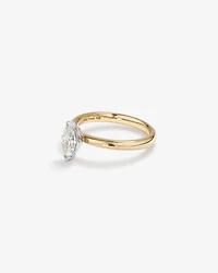 0.70 Carat TW Certified Marquise Cut Diamond Solitaire Engagement Ring in 18kt Yellow and White Gold