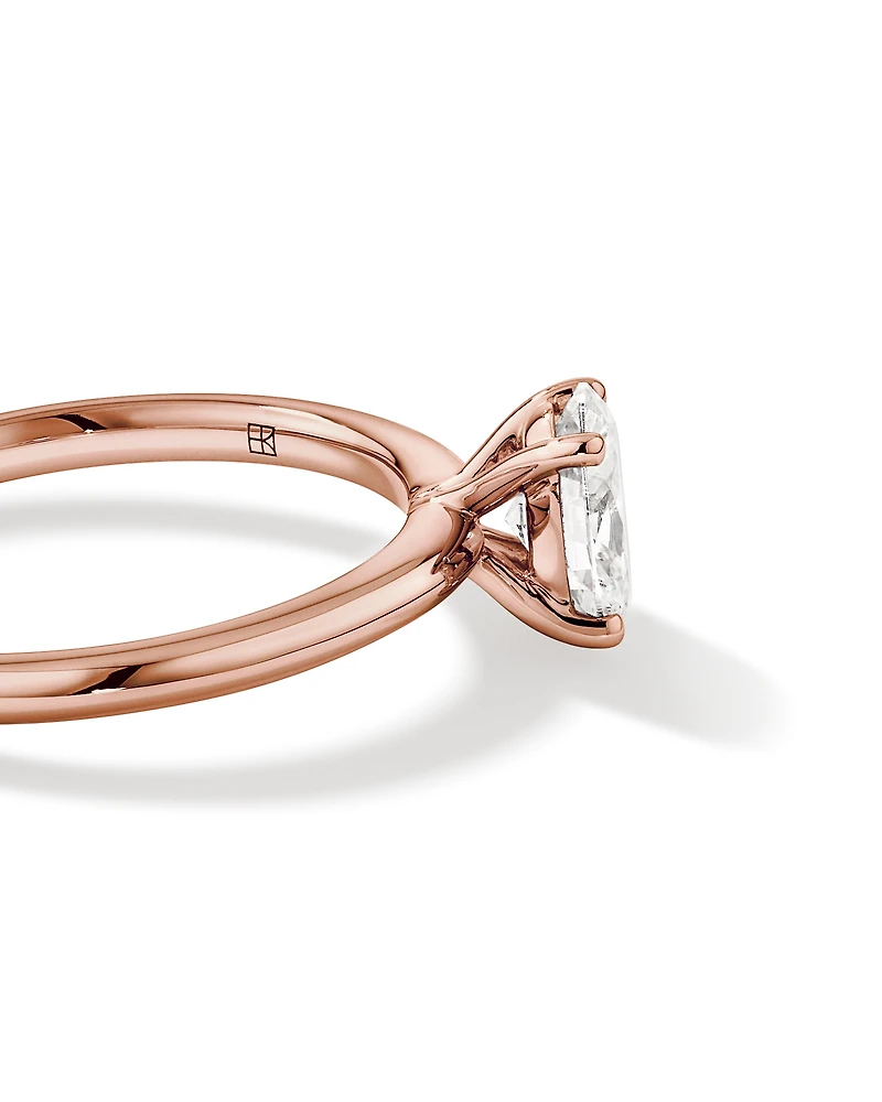 0.70 Carat TW Oval Laboratory-Grown Diamond Solitaire Engagement Ring in 14kt Rose Gold