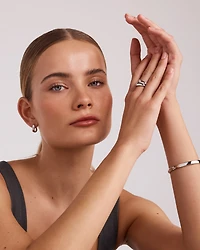 0.20 Carat TW Laboratory-Grown Pear Diamond Hoop Earrings in Sterling Silver