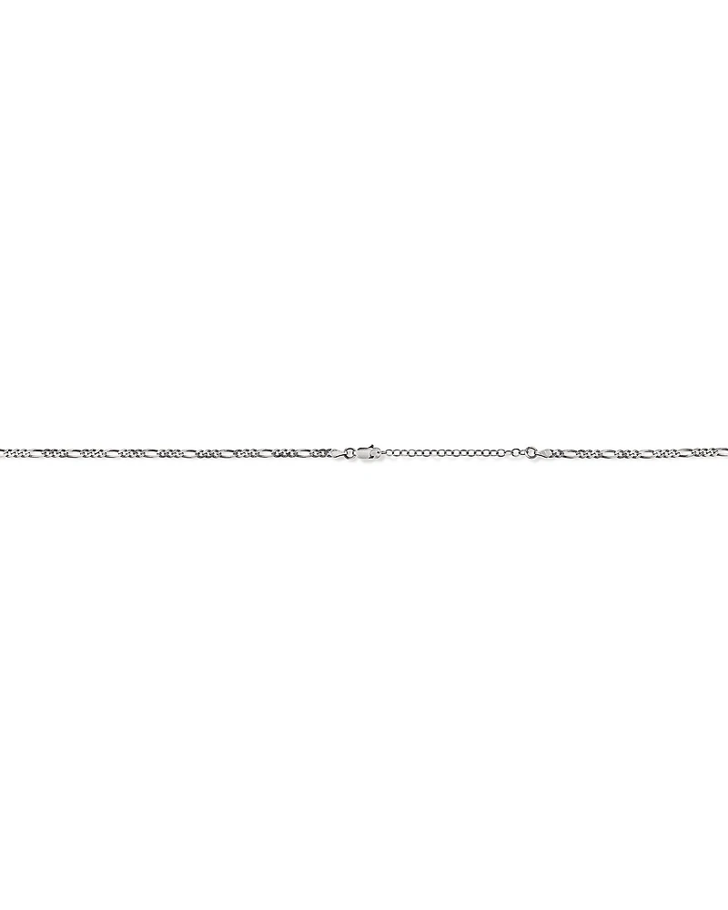 60cm (24") Oxidised Figaro Chain in Sterling Silver