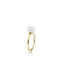 Ring with 9-10mm Cultured Freshwater Baroque Pearls in 10kt Yellow Gold