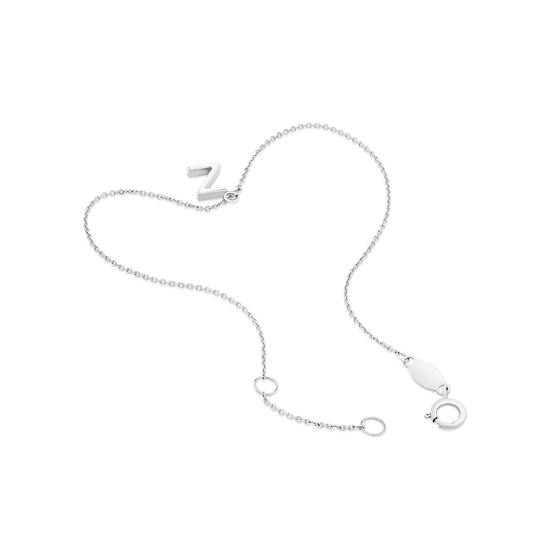 19cm (7.5") Z Initial Bracelet in Sterling Silver