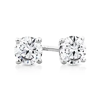 0.75 Carat TW Diamond Solitaire Stud Earrings 18kt Yellow Gold