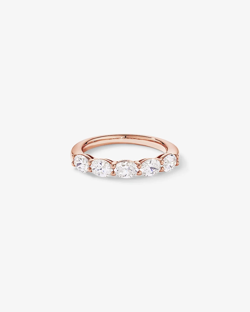 1.25 Carat TW East-West Oval Laboratory-Grown Diamond Wedding Ring 14kt Rose Gold