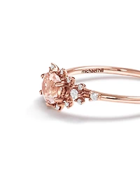 Ring with Morganite and 0.10 Carat TW of Diamonds in 10kt Rose Gold