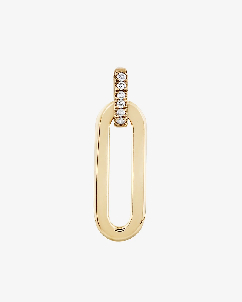 Paperclip Pendant with 0.02 Carat TW of Diamonds in 10kt Yellow Gold