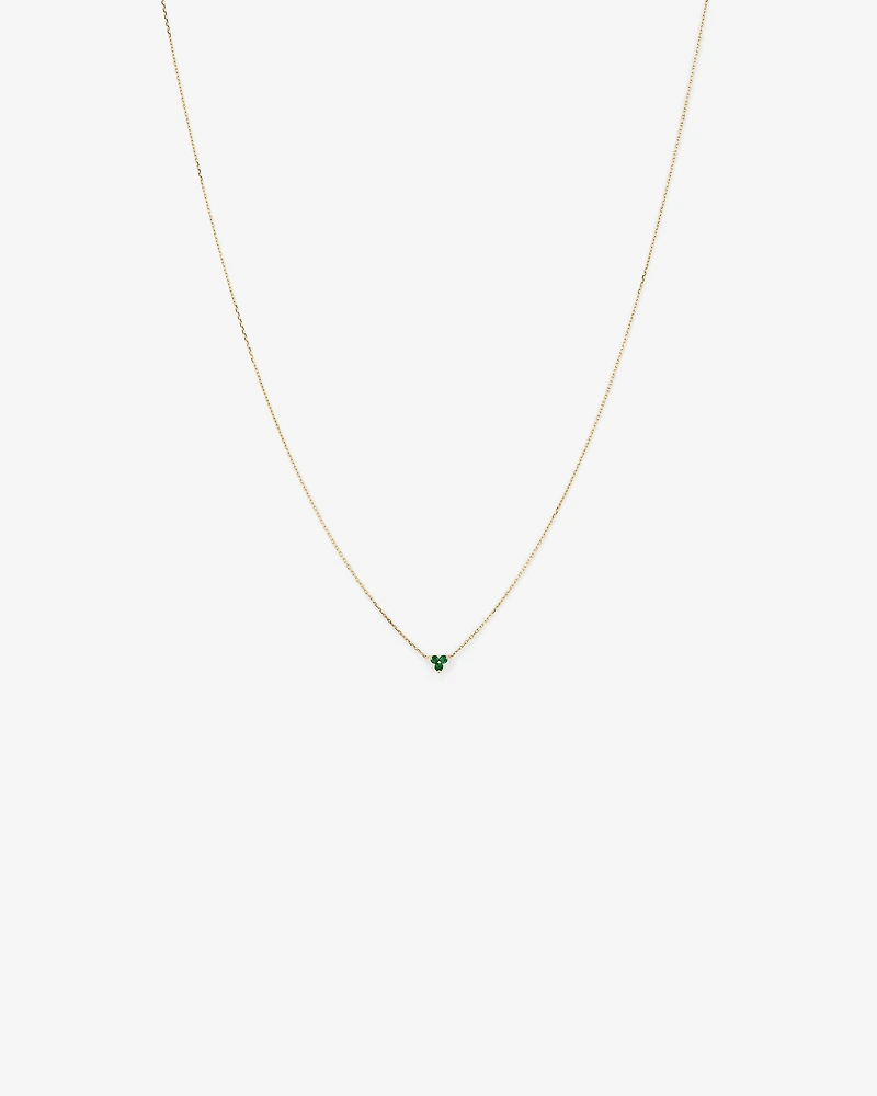 Emerald Trio Necklace in 10kt Yellow Gold