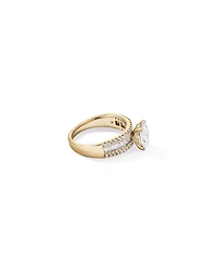 2.21 Carat TW Oval and Baguette Laboratory-Grown Side Accent Diamond Ring 14kt Yellow Gold