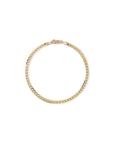 21cm (8.5") 3.75mm Flat Beveled Curb Bracelet in 10kt Yellow Gold