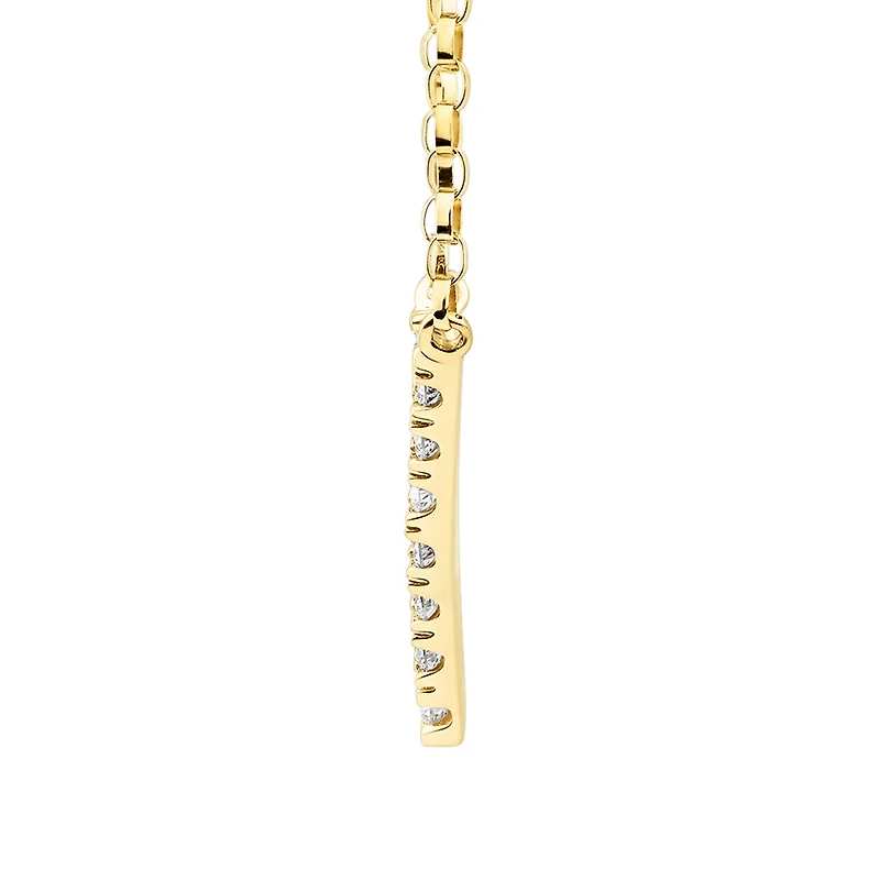 "V" Initial Necklace with 0.10 Carat TW of Diamonds in 10kt Yellow Gold