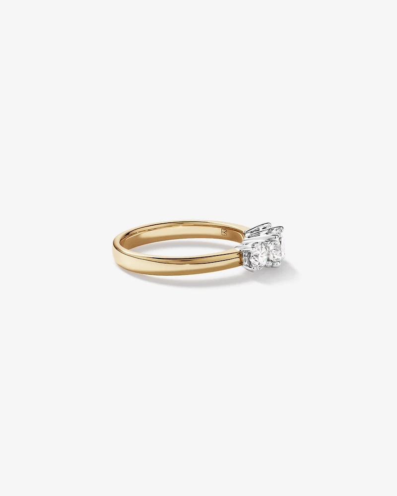 1.00 Carat TW 3 Stone Signature 101 Diamond Ring in 14kt Yellow and White Gold