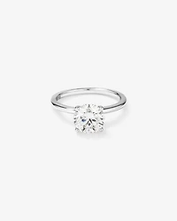Bague de fiançailles ronde TW Brilliant Diamant Solitaire Cultivée en Laboratoire 2 carats or blanc 14