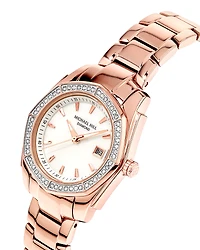 Montre Femme En Nacre Avec 0,28 Carat Poids Total De Diamants Et Mouvement Quartz En Acier Inoxydable Ton Or Rose