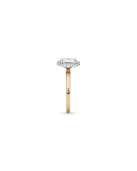 1.46 Carat TW Emerald Cut Laboratory-Grown Diamond Halo Engagement Ring 14kt Yellow and White Gold