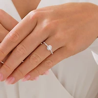 Oval Halo Engagement Ring with 0.20TW of Diamonds in 10k White Gold