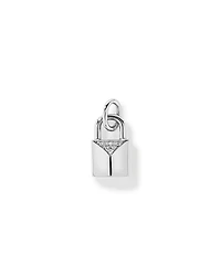 Diamond Signature Lock Pendant in 10kt White Gold