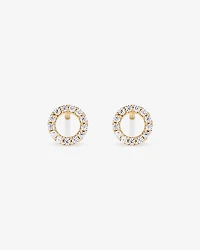 Circle Necklace & Earring Set in 18kt Vermeil with Cubic Zirconia