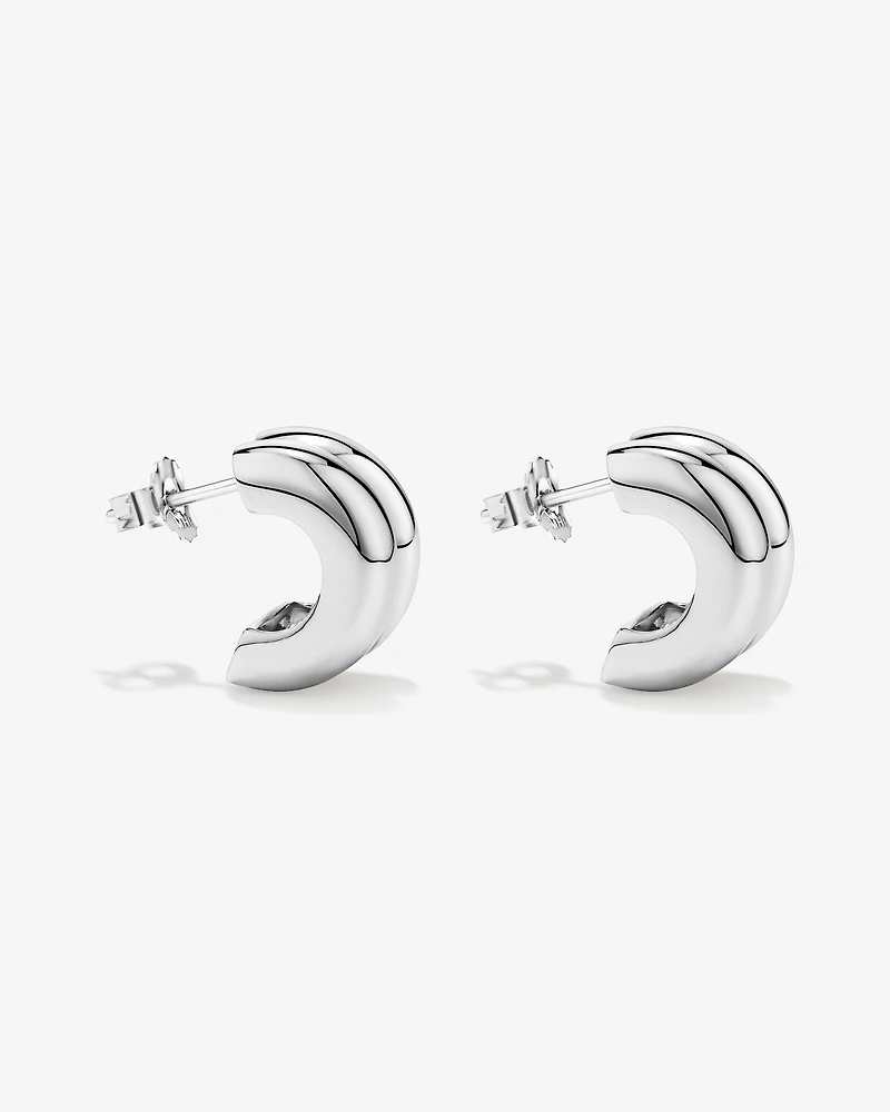 Boucles d’oreilles double demi-cerceau en argent sterling