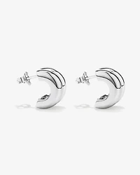 Boucles d’oreilles double demi-cerceau en argent sterling