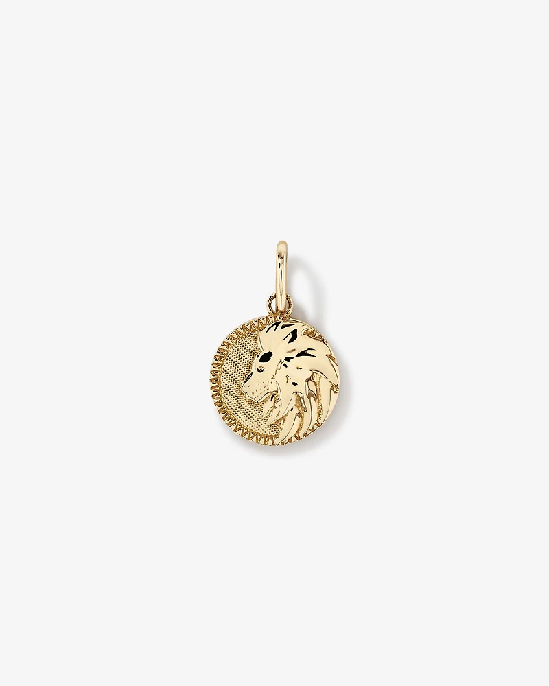 Diamond Accent Leo Zodiac Pendant in 10kt Yellow Gold
