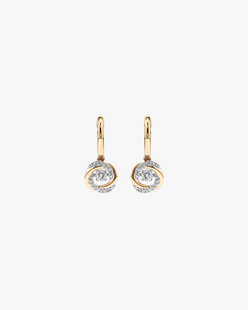 0.35 Carat TW Diamond Everlight Swirl Drop Huggie Earrings in 10kt Yellow Gold
